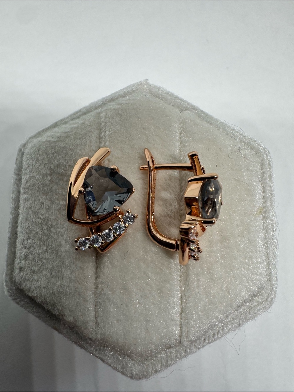 Vintage 14K 585 Rolled Gold Lab Created Alexandrite Earrings